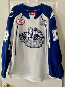 Syracuse Crunch Brady Brassart Authentic 2018-19 Game Used White Jersey Size 56 - Picture 1 of 8