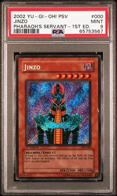 2002 Yu-Gi-Oh! JINZO Pharaoh’s Servant - 1st Edition #PSV-000 PSA 9 Mint - Image 1 of 4