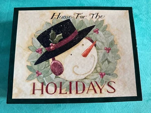 LANG Home For The Holidays Snowman 16 DELUXE CHRISTMAS CARDS/ENV/SEALS DiPaolo - Picture 1 of 11