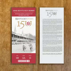 Stub replica biglietto personalizzabile 2024 150° Kentucky Derby at Churchill Downs - Foto 1 di 3