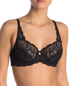 NEW! Felina Peridot Lace Unlined Underwire Bra '115073' (Size 34DD) Black - Picture 1 of 2