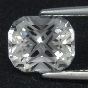 3,44 kt funkelnder natürlicher weißer Topas 9,5 x 8 x 5,6 mm Kissen Präzisionsschliff Edelstein - Bild 1 von 5