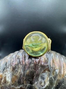 Fantastico anello fatto a mano in oro giallo 18 carati (750) con grande peridoto - Foto 1 di 13