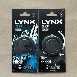 ICE CHILL & BLACK Lynx 3D hängende Auto Lufterfrischer Duft Duft 2 x 20g - Bild 1 von 6