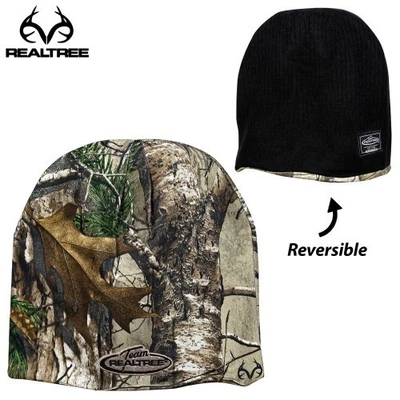 Realtree All Season Reversible Beanie - Fleece RTX Camo / Black  Hunt Cap - NEW! - Image 1 of 3