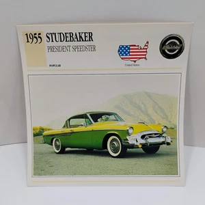 1955 Studebaker President Speedster Popular United States Atlas Info Card - Picture 1 of 2