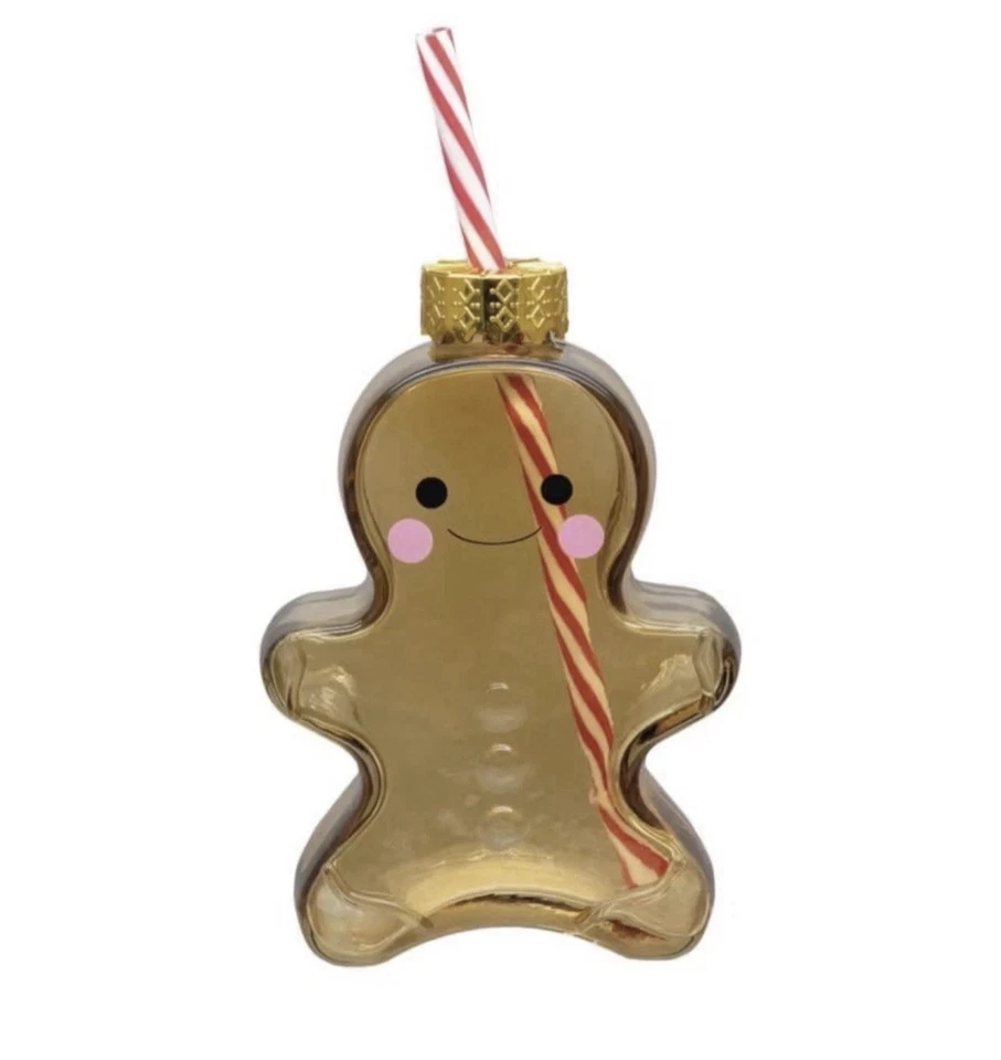 NEW Merry Moments Gingerbread Man Ornament Sipper Cup With Straw Aldi VIRAL - Image 1 of 1