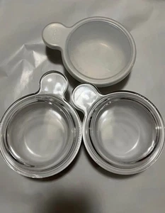 Corning Ware Set Of 3 White 15oz. Grab-It-Bowls P-150-B 2 Glass Lids & 1 Plastic - Picture 1 of 5