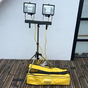 Tuf Tools Twin Head Work Site Light 110V Telescopic Tripod With Carry Bag IP44 - Picture 1 of 5