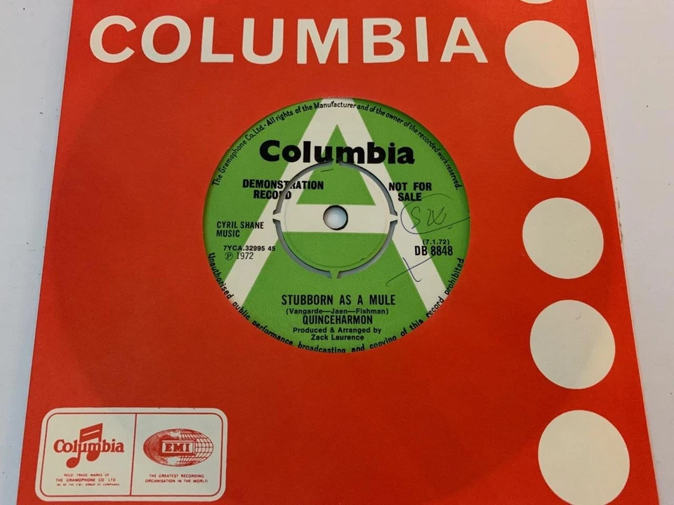 QUINCEHARMON Stubborn As A Mule / Birmingham 1972 DEMO Columbia DB8848 NEAR MINT - Image 1 of 2
