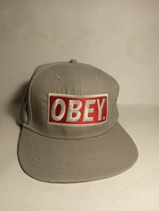 Obey Clothing Original Wool SnapBack Hat Baseball Cap Steel and Red - Picture 1 of 3