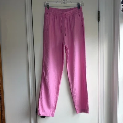 Love Tree Pink Linen Blend Drawstring Waist Casual Lounge Pants Size S - Image 1 of 4