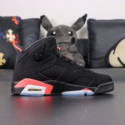 Air Jordan 6 Negro y Rojo "Infrarrojo" Hombre Moda y Versátil Zapato Deportivo Foto 1 de 4