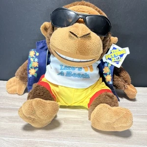 The Petting Zoo Monkey Plush “Life’s A Beach” Sunglasses Hawaiian Shirt 12” NWT - Picture 1 of 10