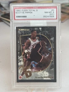 1992 FLEER TOTAL D - SCOTTIE PIPPEN #3 - PSA 8 HOF - Picture 1 of 2