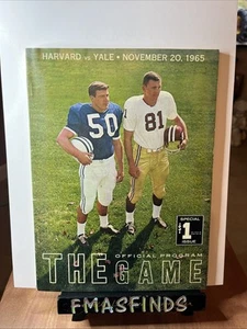Programa de fútbol americano de la Liga IVE HARVARD vs YALE 1965 20 de noviembre - Imagen 1 de 3
