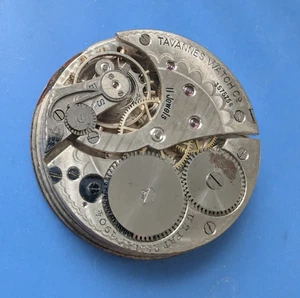 VINTAGE 40.5MM TAVANNES WATCH CO POCKET WATCH MOVEMENT NOT RUNNING - Picture 1 of 2