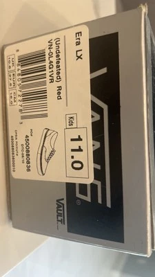 Vans X Undefeated Red EraLx Talla Niños 11.0 Sellado Invicto Tienda Las Vegas Solo Foto 1 de 4