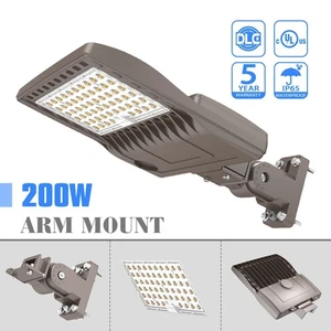 200W LED Parking Lot Light Commercial Outdoor Shoebox Street Area Light Fixture - Picture 1 of 11