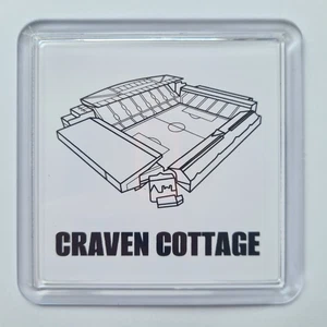 HANDGEZEICHNETER CRAVEN COTTAGE STADION LONDON QUADRATISCHER KÜHLSCHRANKMAGNET - Bild 1 von 1
