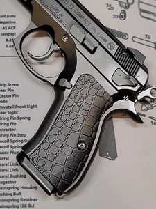 CZ-75 Compact Grips Cosmic Croc Skin Galaxy Matte Black Color - Picture 1 of 4