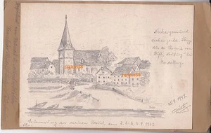 Disegno pittura Neckargemünd e Königstein 1947 Rudolf Dietz? - Foto 1 di 2