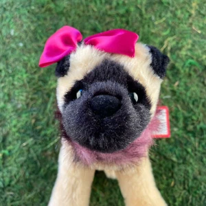 Douglas Cuddle Toy 7" Maggie RARE Pug Dog Tan Plush Pet Stuffed Animal 4166 NWT - Foto 1 di 4