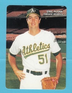1989 Mothers Cookies # 16 Eric Plunk -- Oakland A's -- Box 704