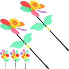  5 Pcs Sunflower Windmill Layout Ornament Toy Gardening Art Pinwheel Mini