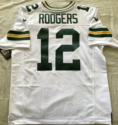 Camiseta blanca Aaron Rodgers 2018 Packers auténtica Nike Elite modelo de juego etiquetas nuevas Foto 1 de 4