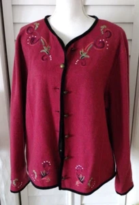 Icelandic Design women's wool embroidered cardigan XXL - Picture 1 of 11