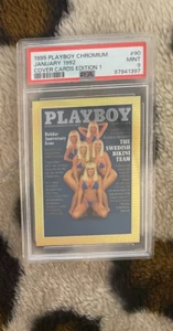 (PSA 9) 1995 Playboy Chromium Cover Cards Edition 1 #90 January 1992 - Vol 39 - Picture 1 of 2