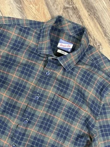 Camisa Johnnie-O Para Hombre M Hangin Out Franela Verde Cuadros Botones Sheridan - Imagen 1 de 13