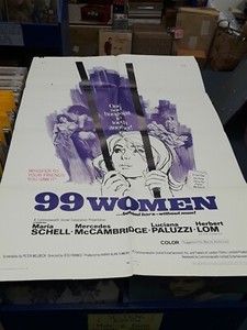 99 Women Original 1 Sheet Poster 69 / 44 + 4 Lobby Cards Maria Schell Luciana Pu