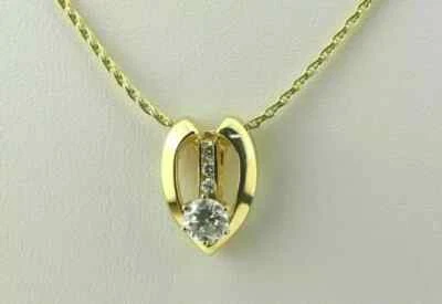 Colgante para mujer de moissanita real de corte redondo de 2,20 quilates enchapado en oro amarillo de 14 quilates Foto 1 de 4