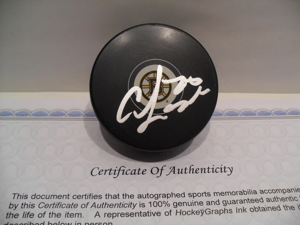 Curtis Lazar autógrafo assinado Boston Bruins Puck certificado de autenticidade New Jersey Devils LIBERAÇÃO - Imagem 1 de 1
