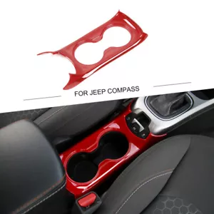 Cup Holder Panel Frame Sticker Trim Accessories For Jeep Compass 2017-2020 Red - Foto 1 di 8