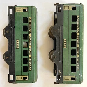 Lot of 2 Vintage 1950s O Scale American Flyer Blue Streak Green Passenger Cars - Picture 1 of 5