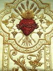 Neues edles Messgewand Kasel Herz Jesu & XP creme weiß