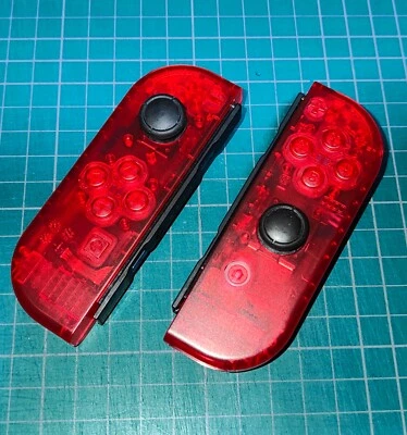 Controladores Joy Con Personalizados Nintendo Switch Rojo Clere Transparente Japonés Foto 1 de 2