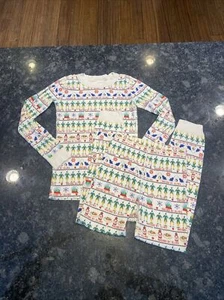 Hanna Anderson Organic Cotton Christmas Elves Pajamas Unisex Youth US 8 130 cm - Picture 1 of 12