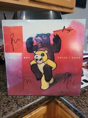 Fall Out Boy - Folie a Deux Vinyl 2x LP Orange and Red RARE - Signed By Band! - Image 1 of 4