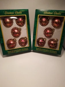 Vintage Christmas Classics Commodore Hand Decorated Glass Ornaments 10 Pieces - Picture 1 of 8