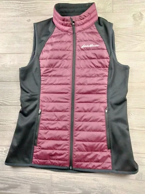 Chaleco acolchado Eddie Bauer granate para mujer talla S aislante puffer negro púrpura Foto 1 de 4