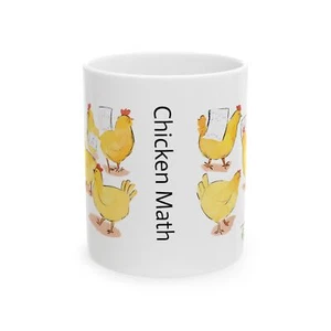 Huhn Mathe Tasse, lustige Huhn Keramiktasse, Bauernhof Akzent Tasse, Huhn Geschenk - Bild 1 von 4