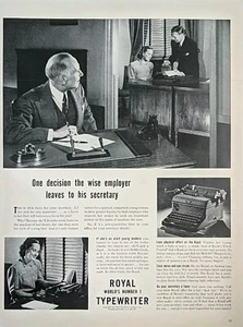 1940 vintage Royal Portable typewriter Print Ad. Black And White Photography. - Picture 1 of 1
