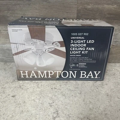 Hampton Bay Kit de luces LED blancas de 3 luces para ventilador de techo LK1906 Foto 1 de 2