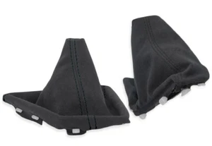 FOR BMW F22 F23 2014-2021 GEAR SHIFT + EBRAKE GAITER ALCANTARA STITCHING BLACK - Picture 1 of 5