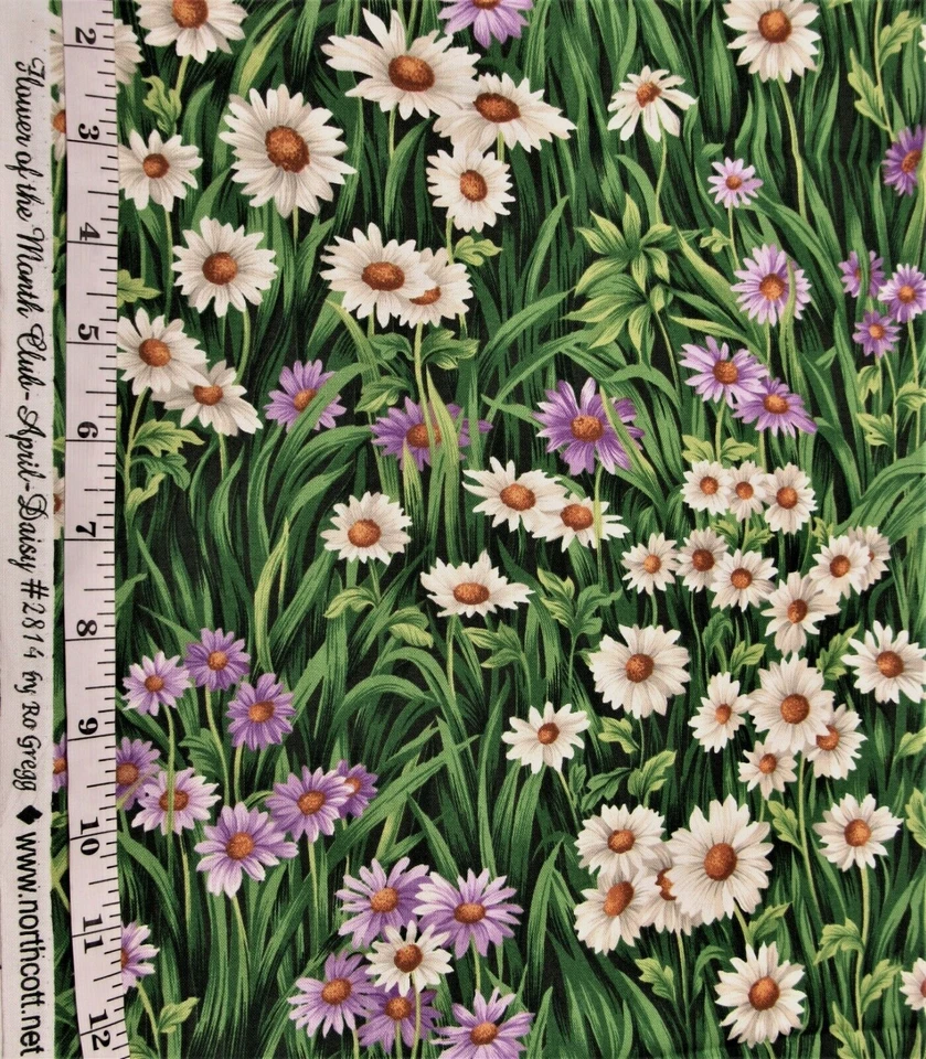 April Daisy Flower Of The Month Club 1yd Ro Gregg Northcott  Cotton Fabric #2814 - Image 1 of 1