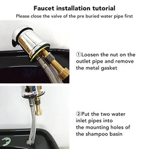Salon Shampoo Basin Faucet Mixing Valve Professional Shampoo Bowl Faucet Hose - Picture 1 of 12